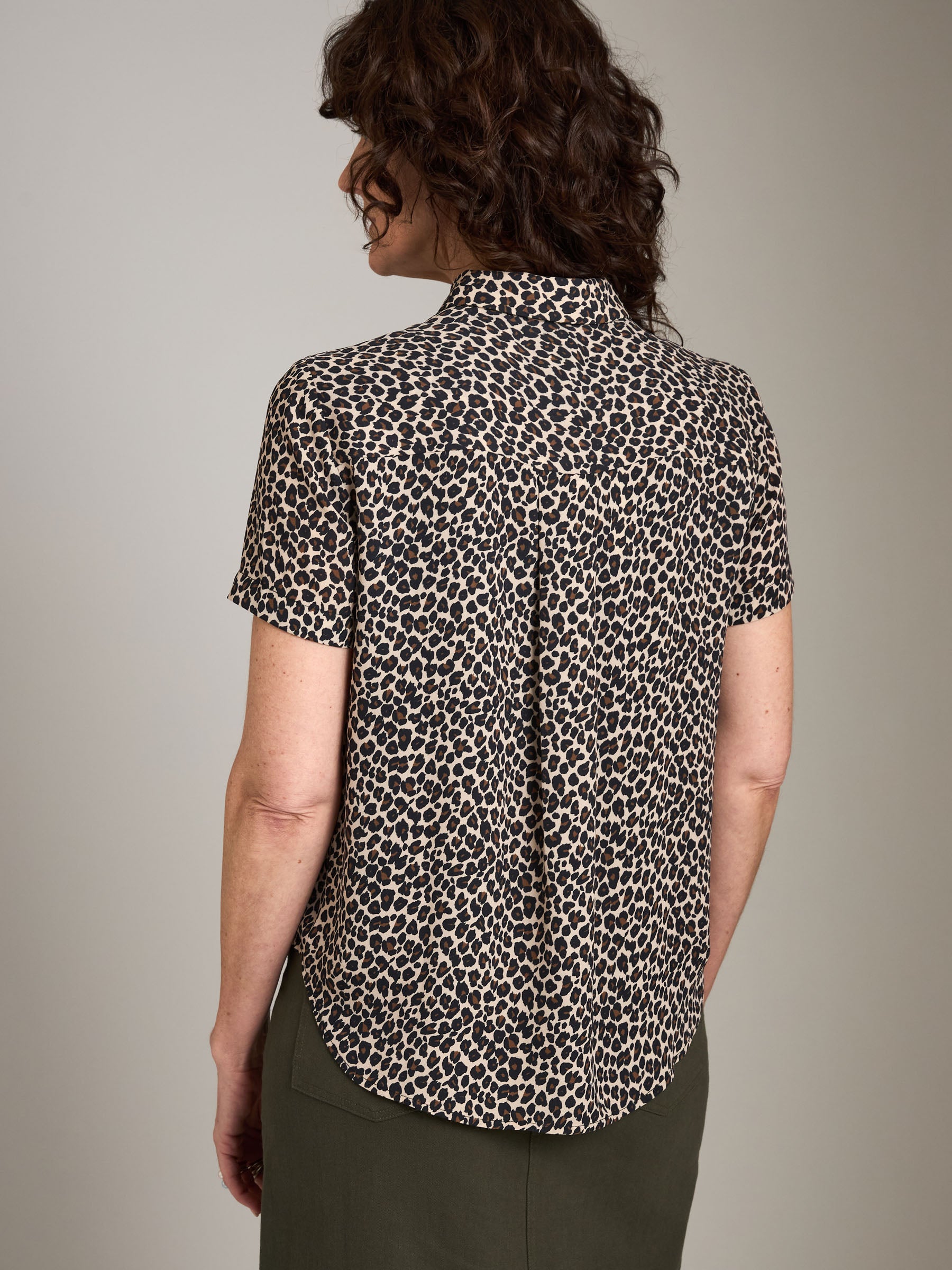 MONK & LOU-Karla Print Relaxed Pocket Blouse-Leopard