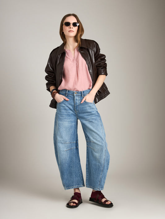 MONK & LOU-Rhonda Shell Top-White