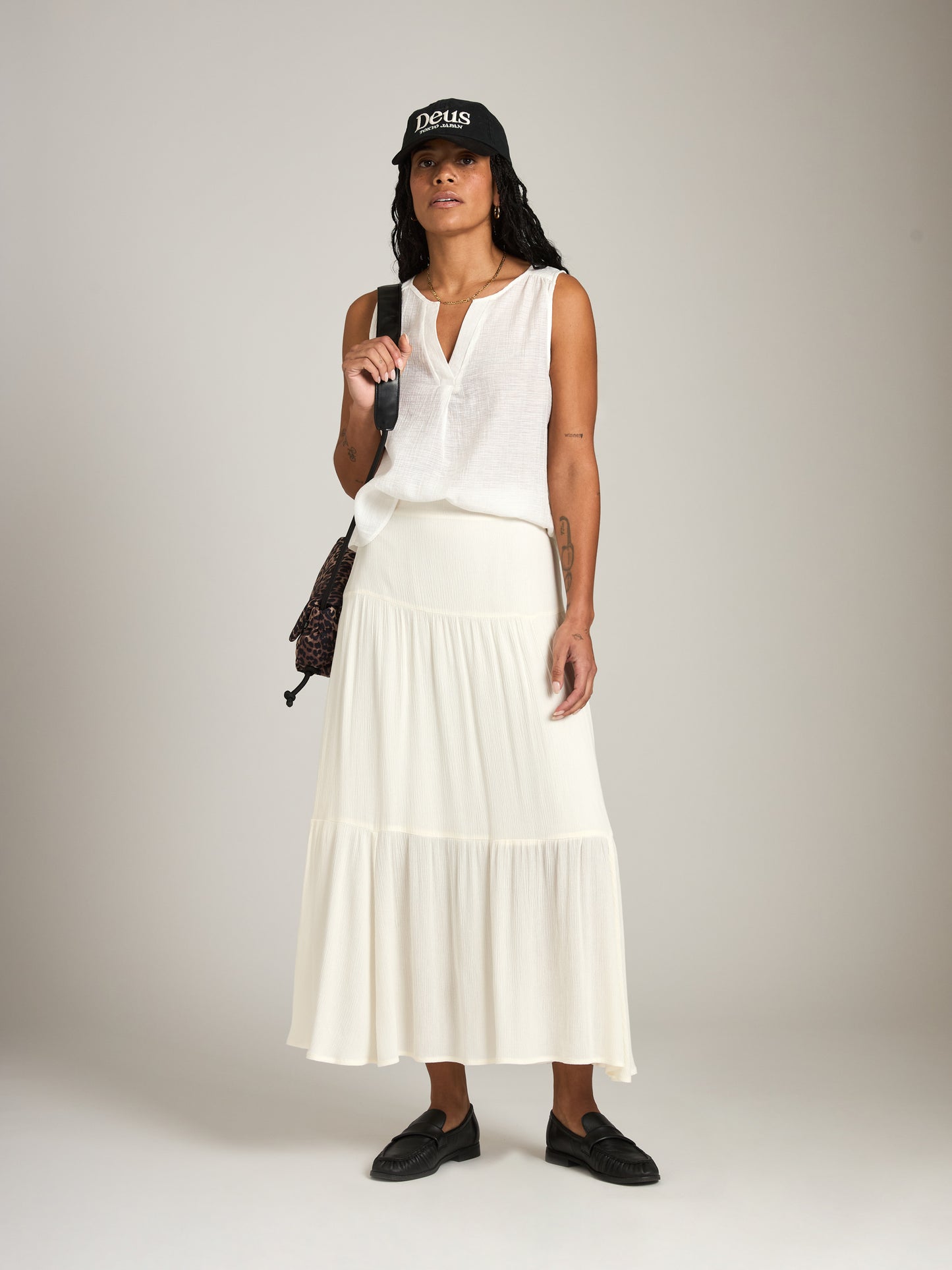 MONK & LOU-Rhonda Shell Top-White
