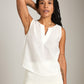MONK & LOU-Rhonda Shell Top-White