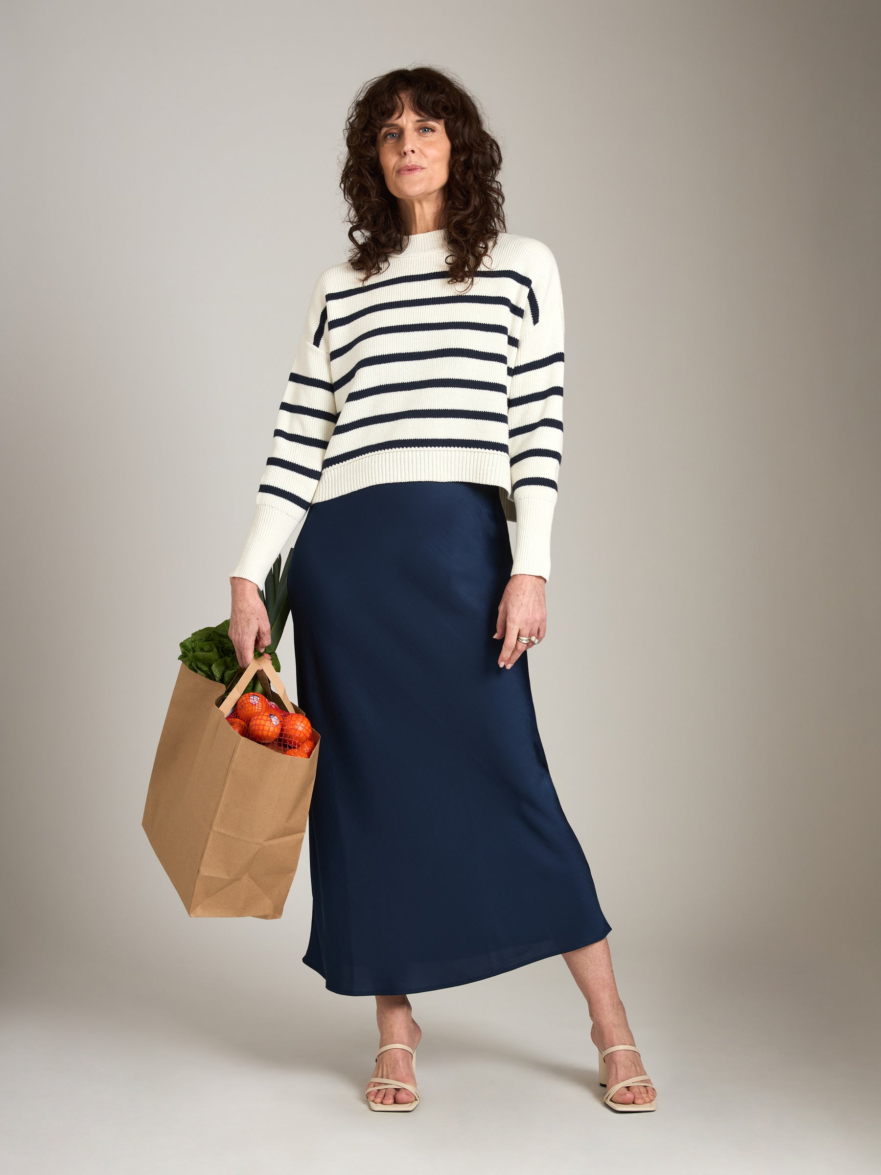 MONK & LOU - Stripe Eli Pullover - Ecru Navy Stripe