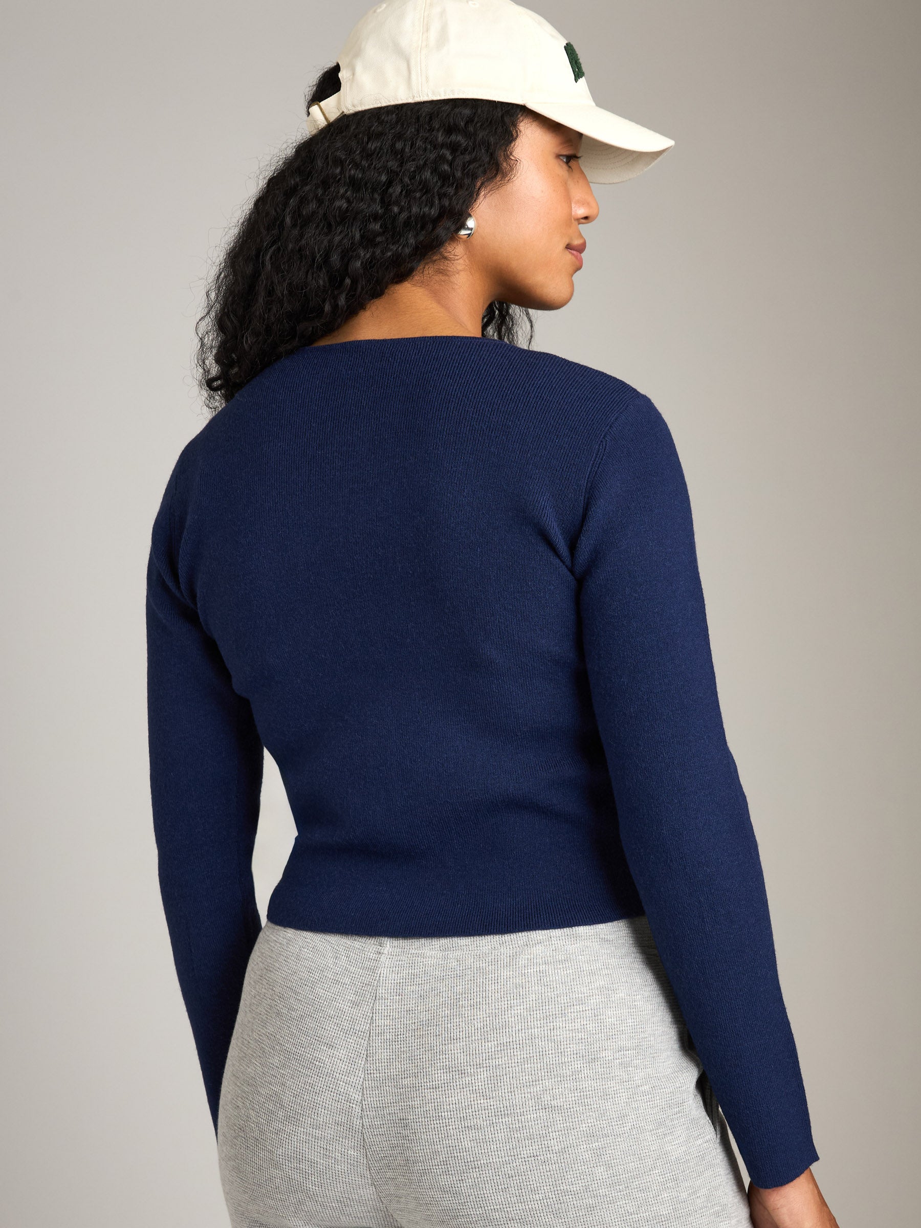 PGD-Ace Crop Button Cardigan-Red Cherry