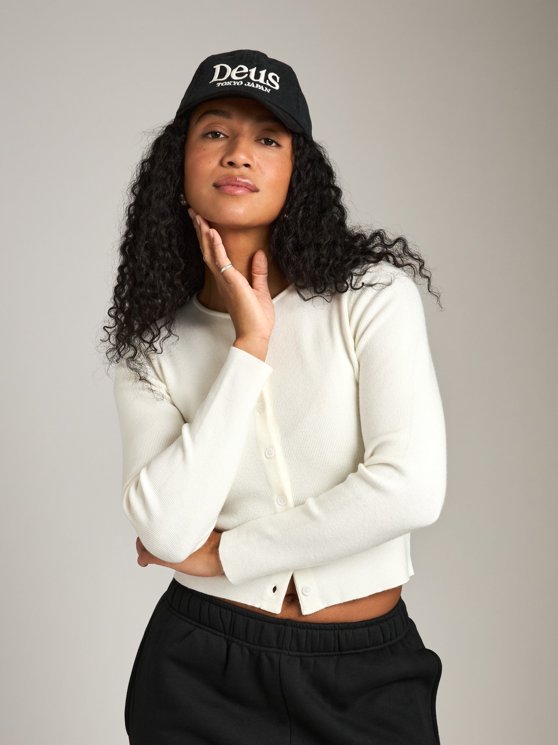 PGD-Ace Crop Button Cardigan-Red Cherry