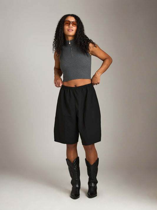 Kelis Zip High Neck Tank