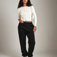 PGD-Ace Crop Button Cardigan-Warm White