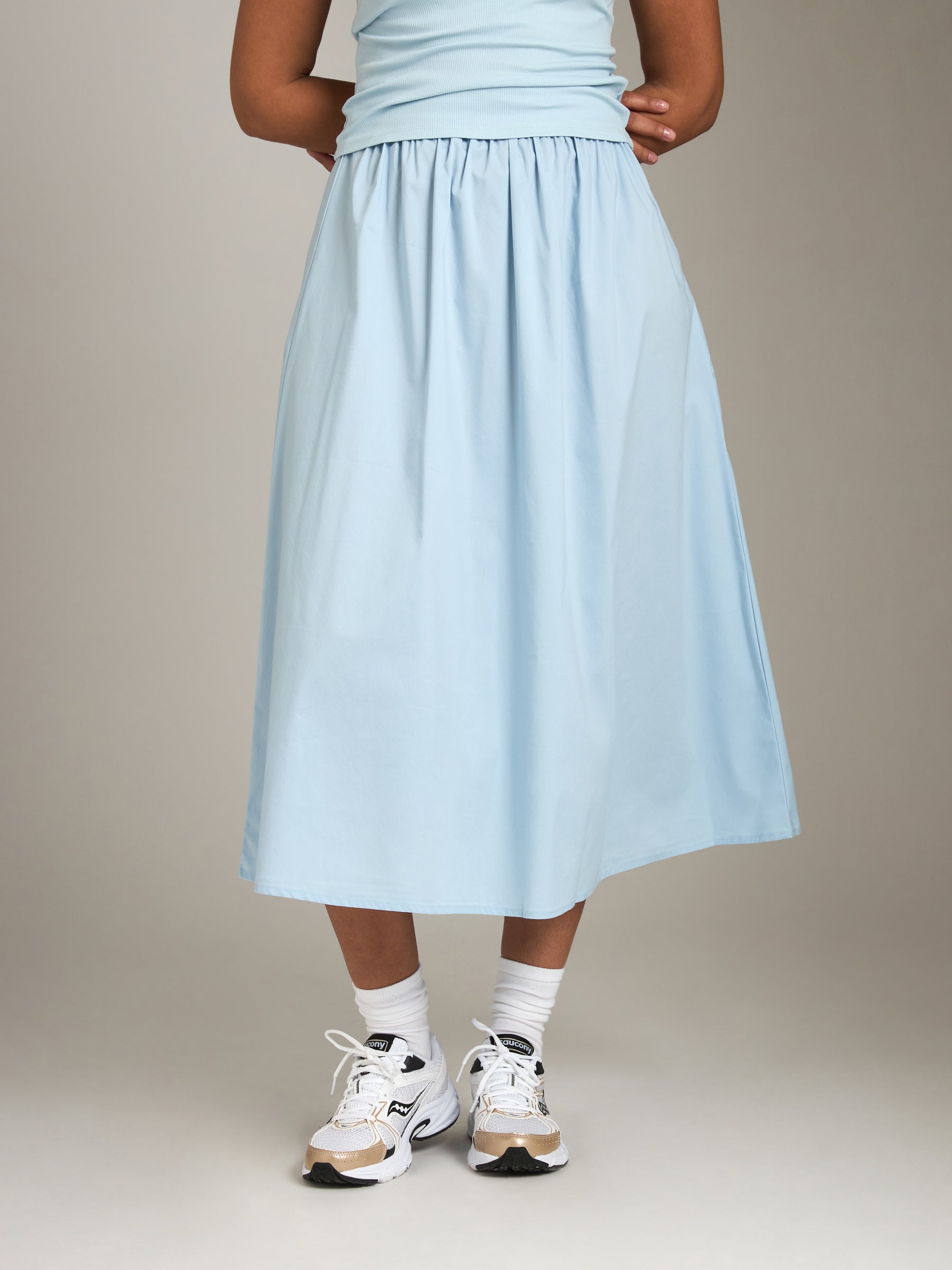 PROPAGANDA-Coral A-Line Skirt-Olive
