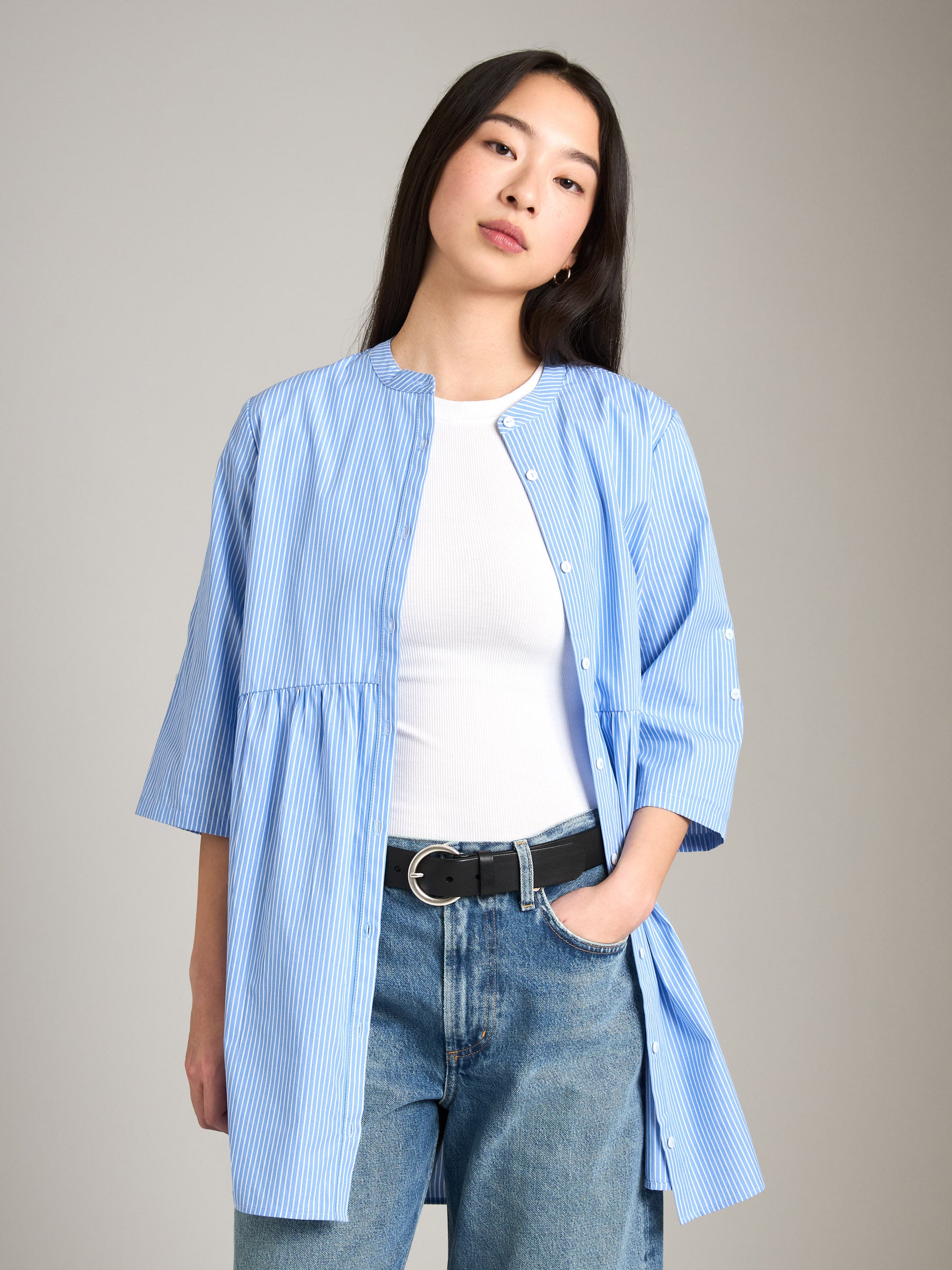 PROPAGANDA-Cosette Shirt Tunic-Sky Blue