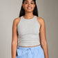 PROPAGANDA-Daisy Racerback Tank-Heather Grey