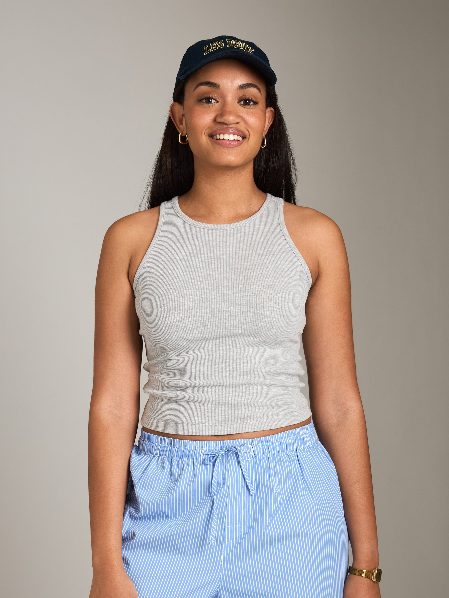 PROPAGANDA-Daisy Racerback Tank-Heather Grey