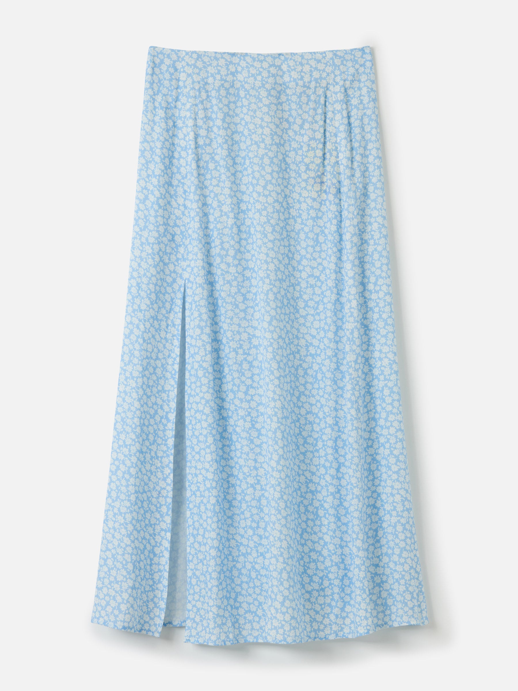 PROPAGANDA-Korane Floral High Slit Skirt-Sky