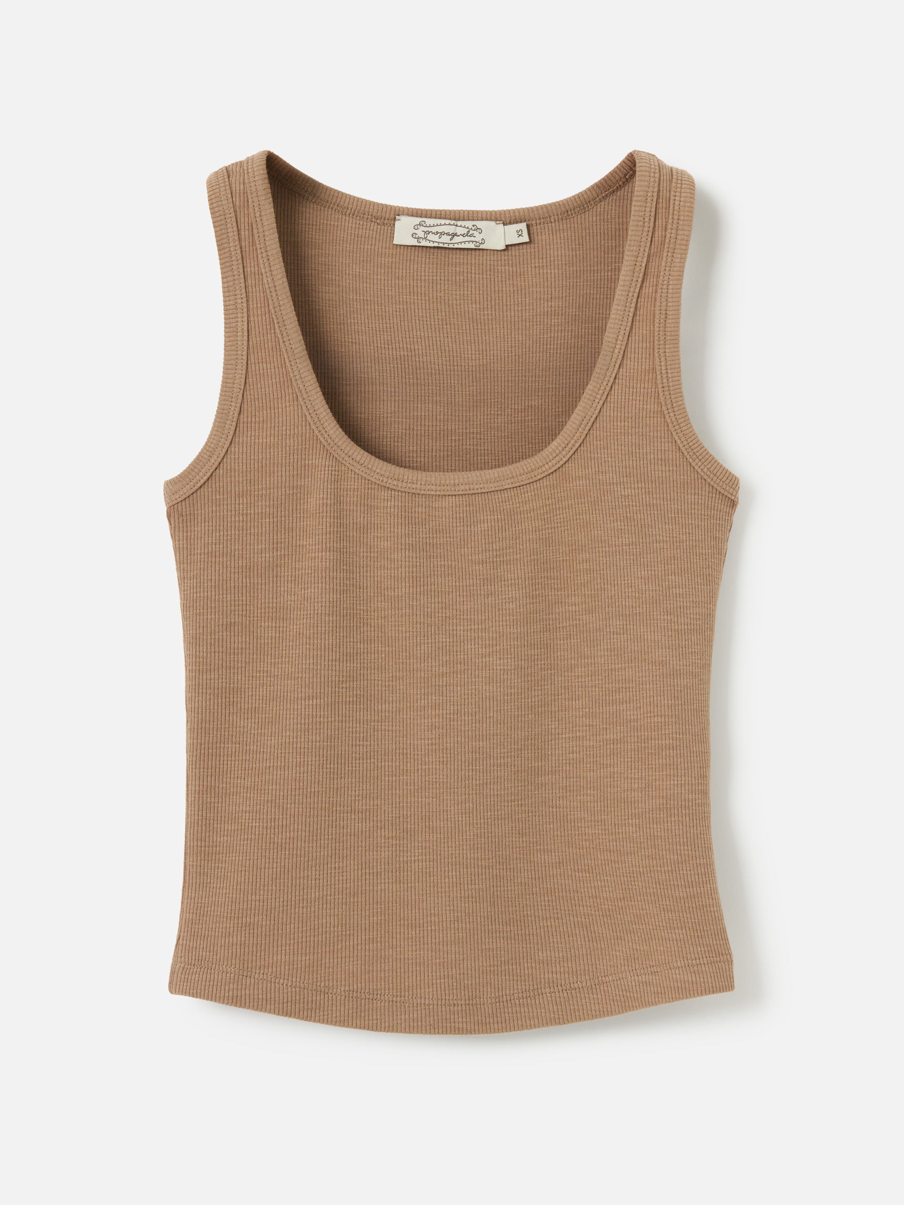 PROPAGANDA-Gerry Square Neck Tank-Almond