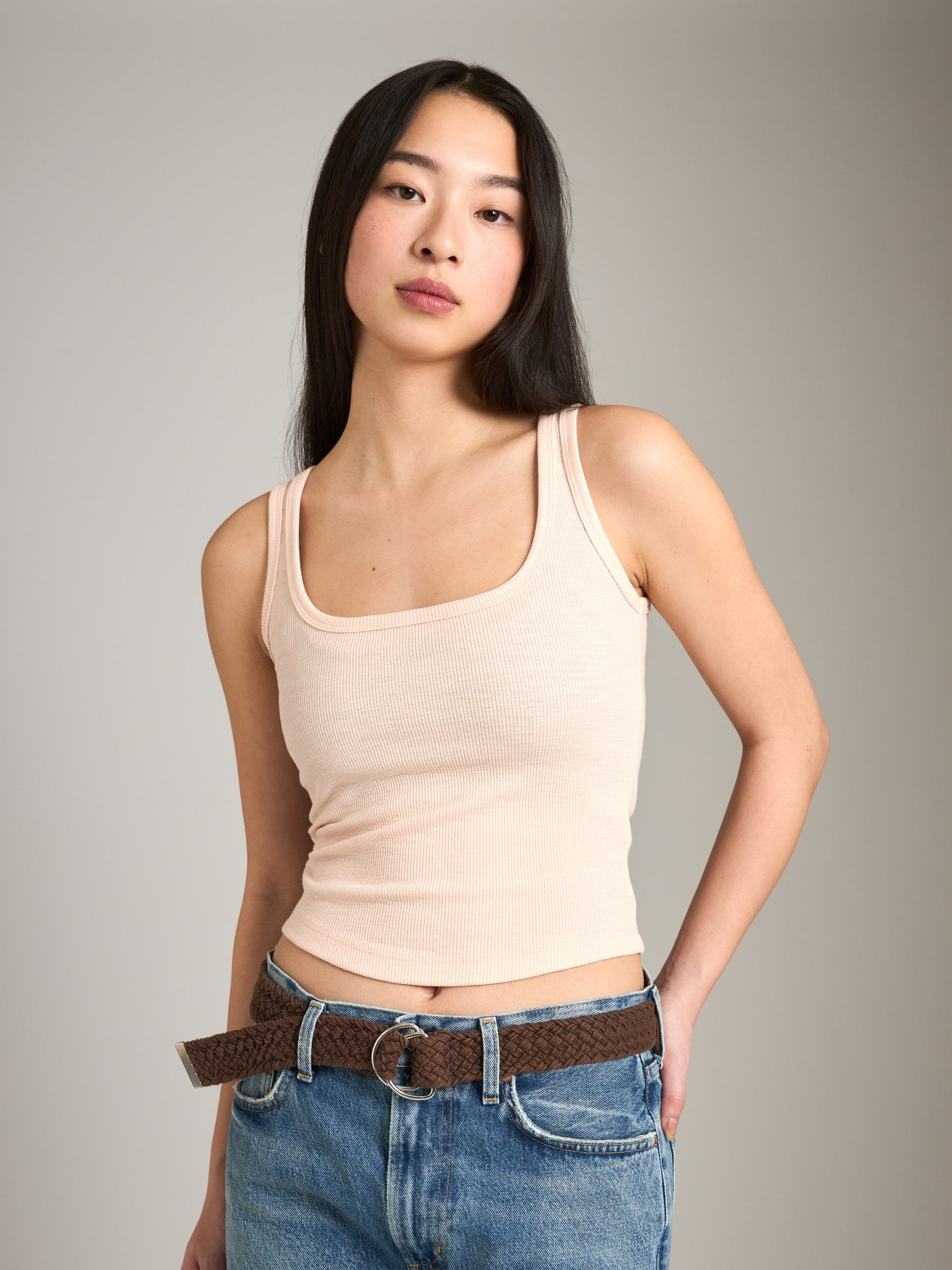 PROPAGANDA-Gerry Square Neck Tank-Ballet Pink