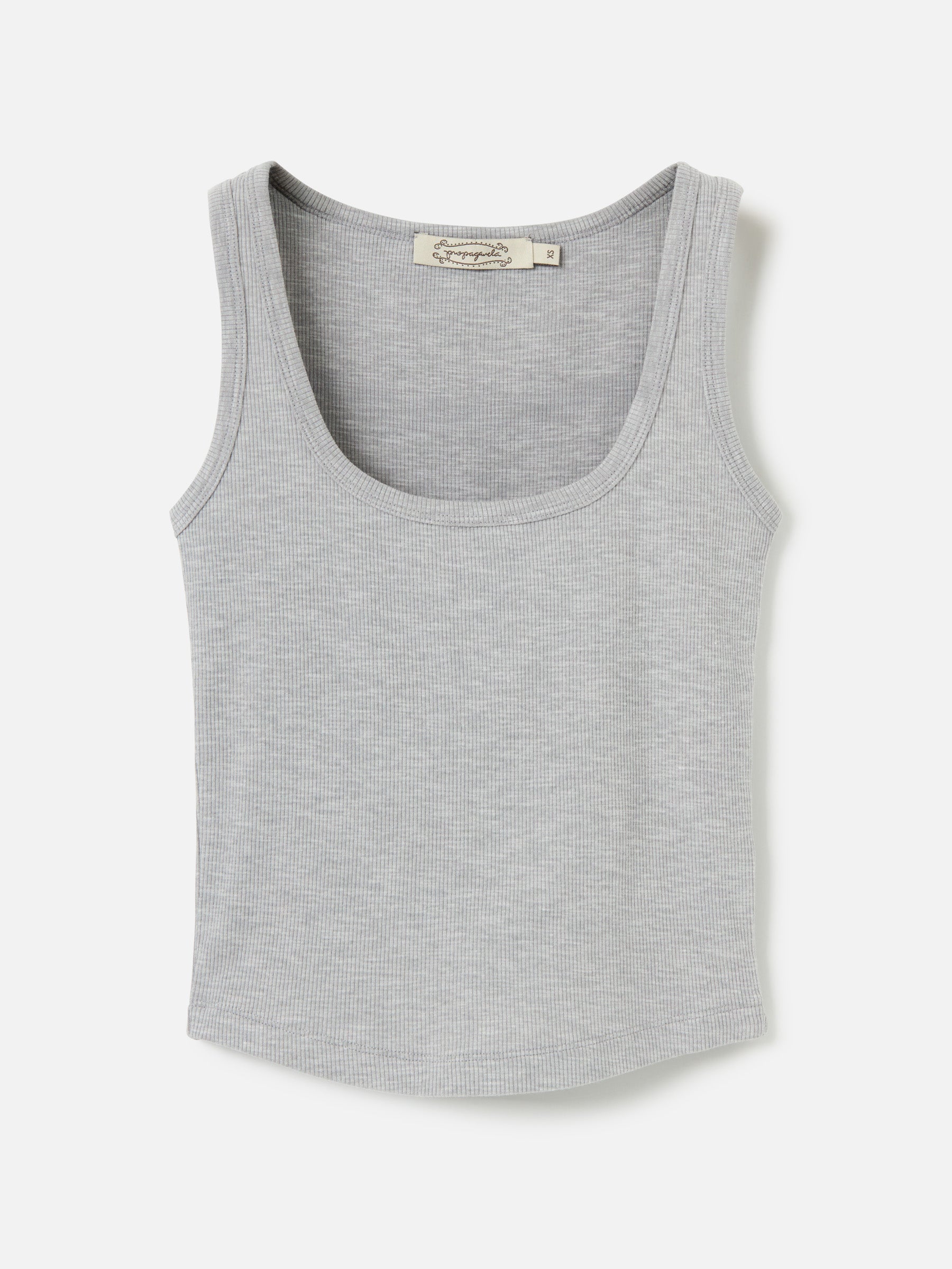 PROPAGANDA-Gerry Square Neck Tank-Heather Grey