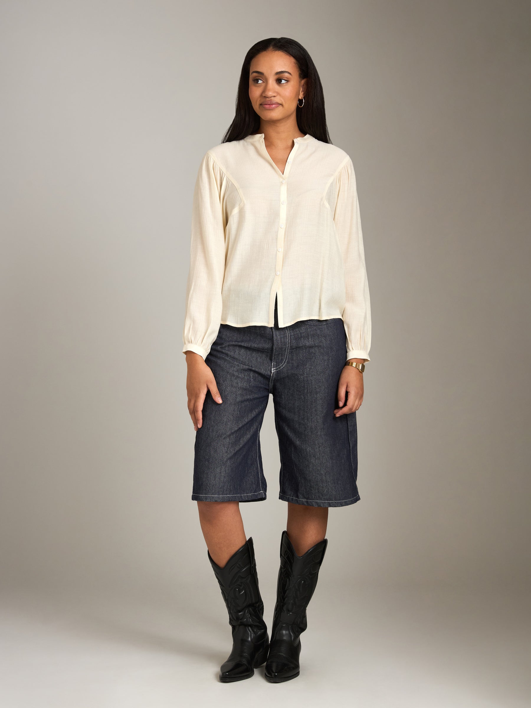 PROPAGANDA-Haidee Poet Shirt-Ivory