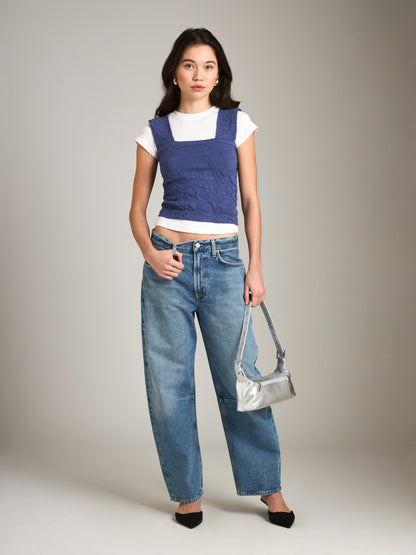 PROPAGANDA - Kaylin Square Neck Top - Blueberry