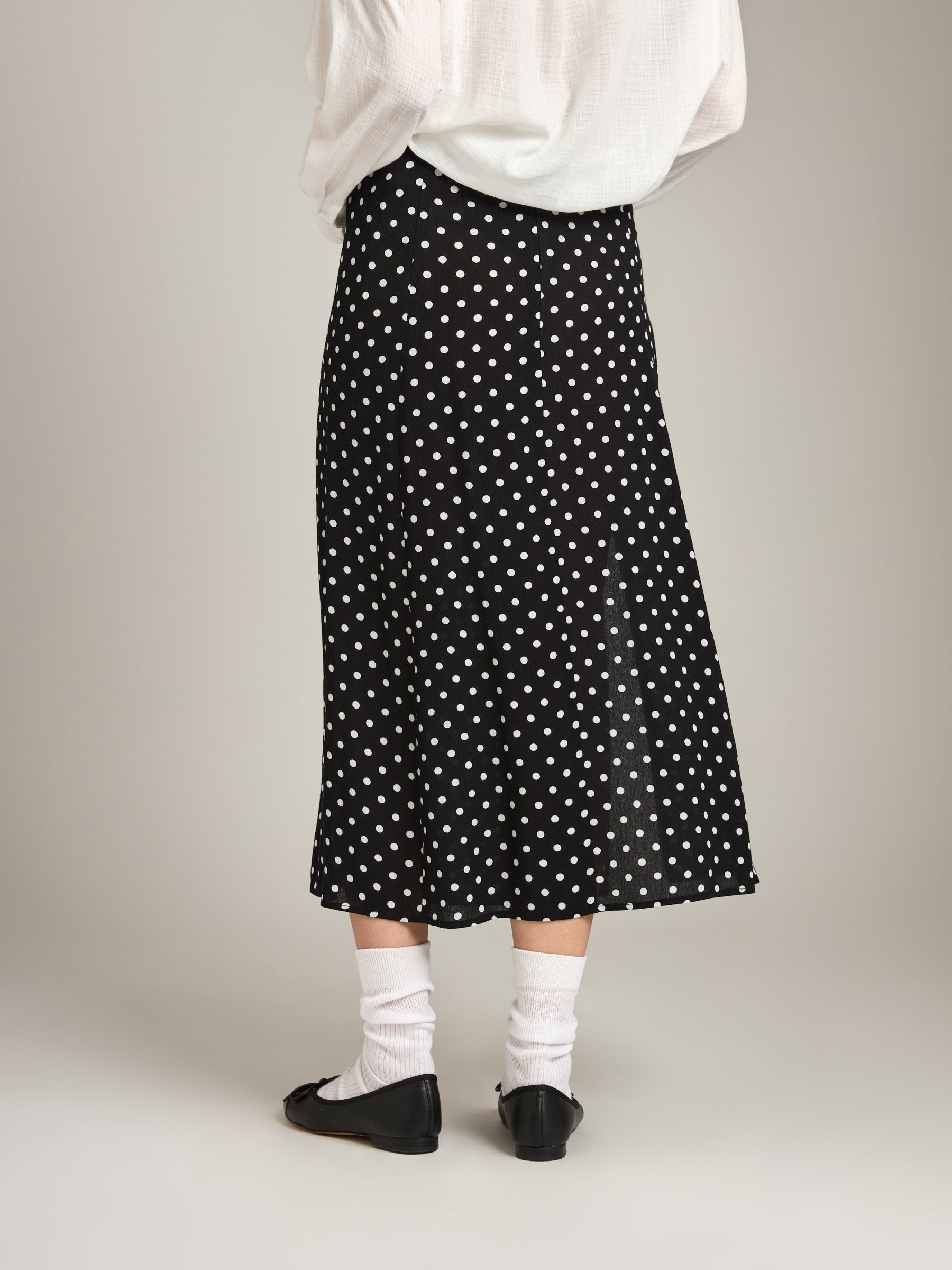 PROPAGANDA-Korane Printed High Slit Skirt-Black