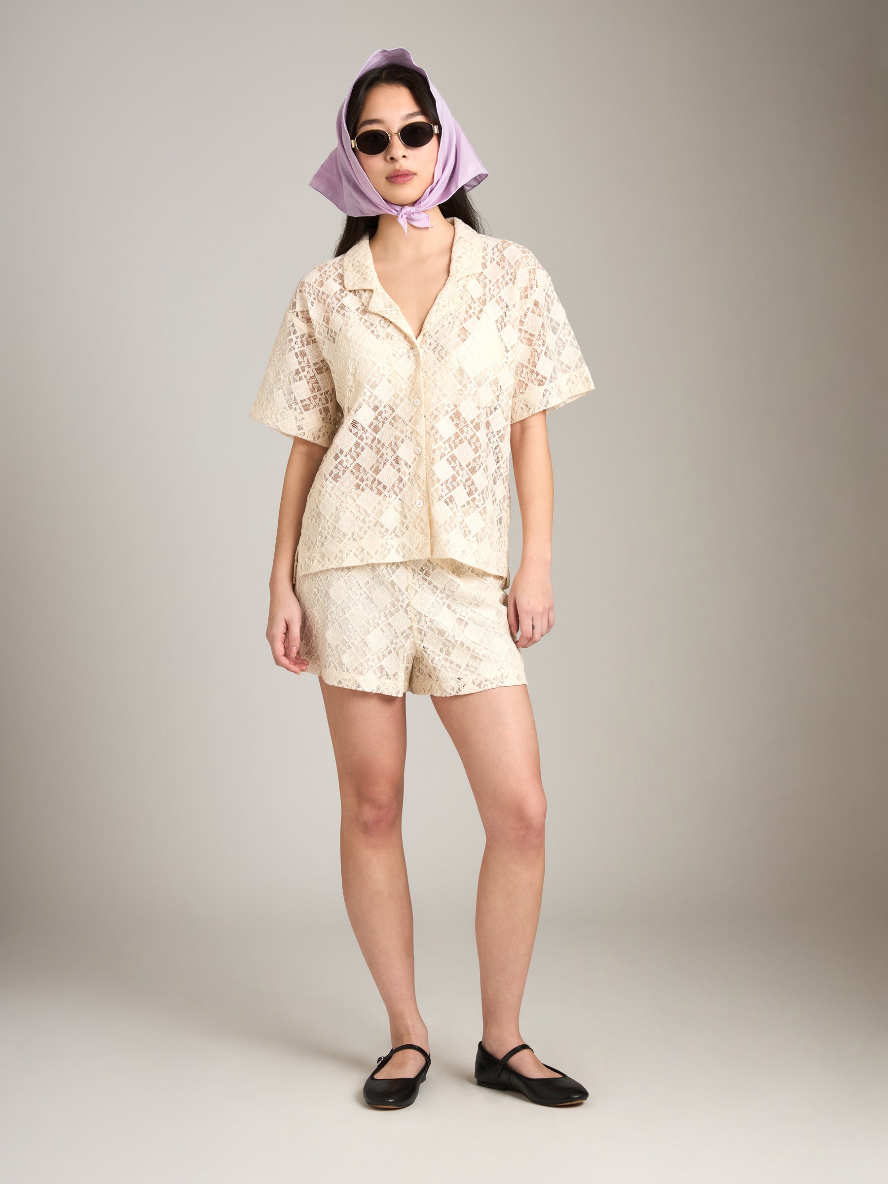 PROPAGANDA-Margi Lace Shorts-Black