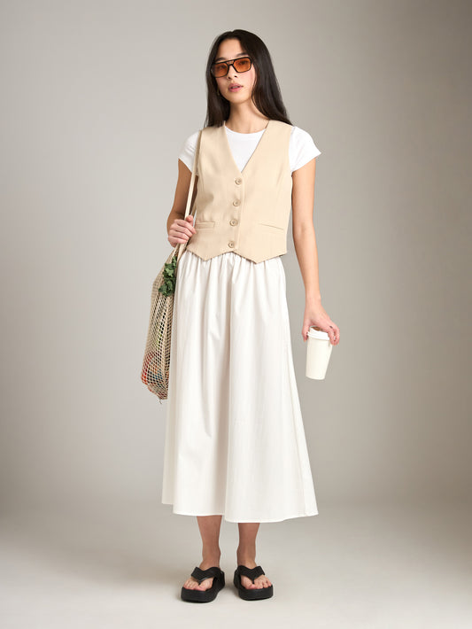 PROPAGANDA-Riley Fitted Vest-Sand