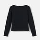 MONK & LOU - Nessa Boatneck Long Sleeve Top - Black