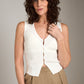 MONK & LOU - Savona Vest - White Latte