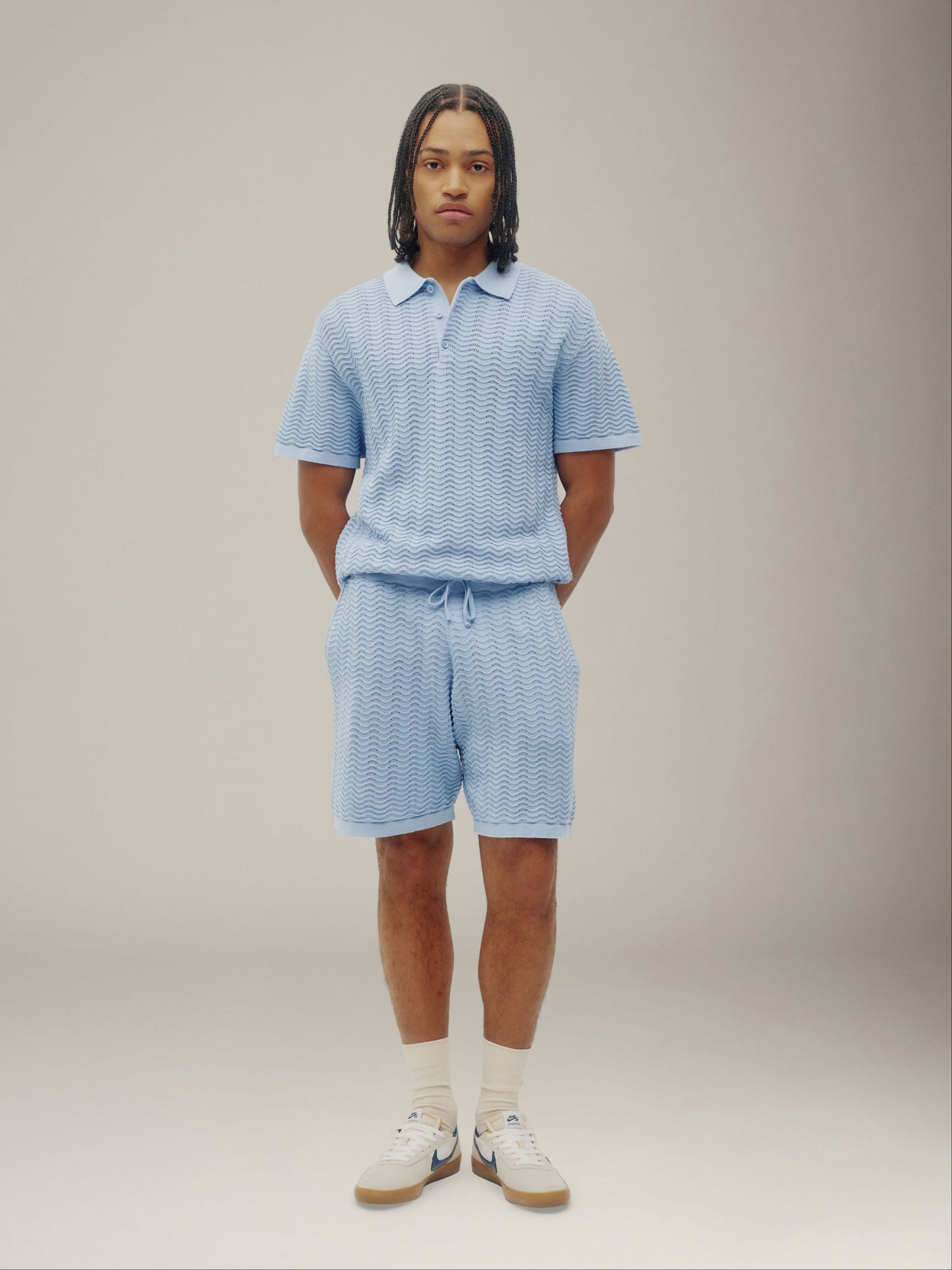KUWALLA - Wave Knit Polo - Rain Washed
