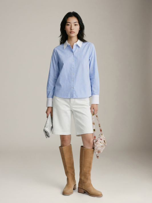 MONK & LOU - Stripe Minji Button Up Shirt - 