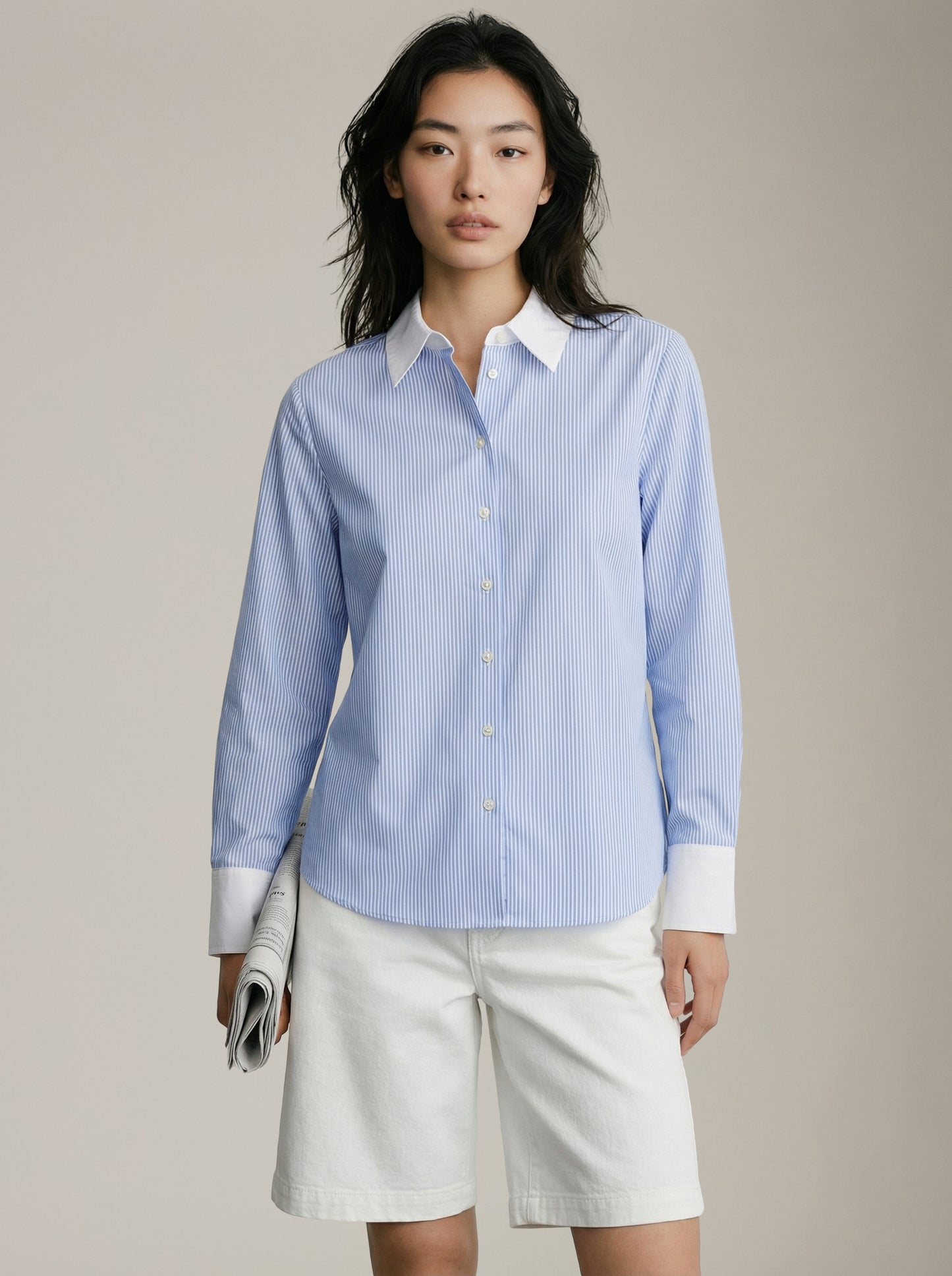 MONK & LOU - Stripe Minji Button Up Shirt - 
