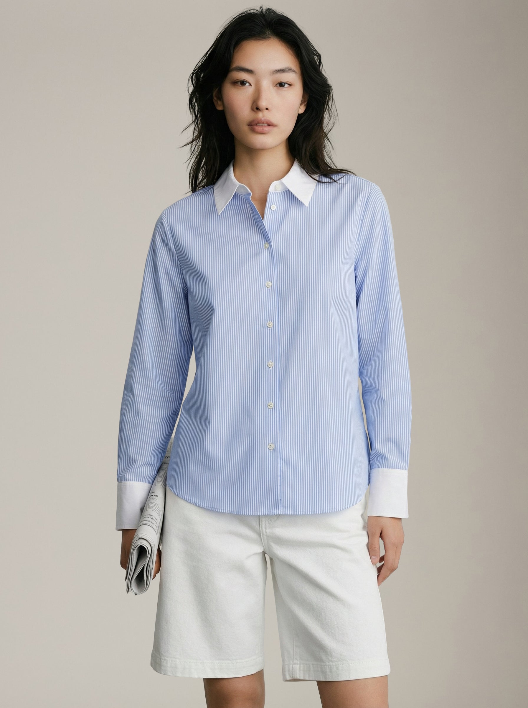 MONK & LOU - Stripe Minji Button Up Shirt - 