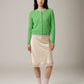 LOVEFINN - Cable Crewneck Cardigan - Green