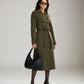 EMORY PARK - Trench Coat with Corduroy Collar - 