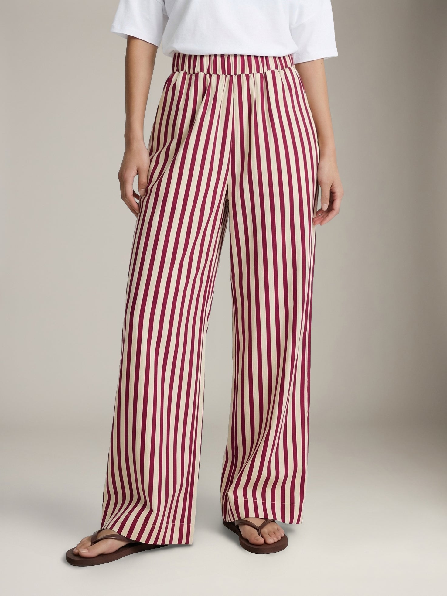 LOVEFINN - Stripe Wide Pants - 