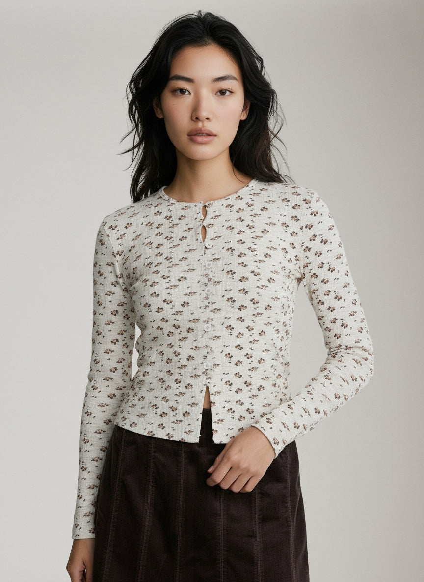 PROPAGANDA - Coleen Floral Loop Button Top - 