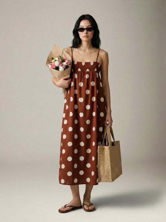 LOVEFINN - Polka Dot Maxi Dress - 