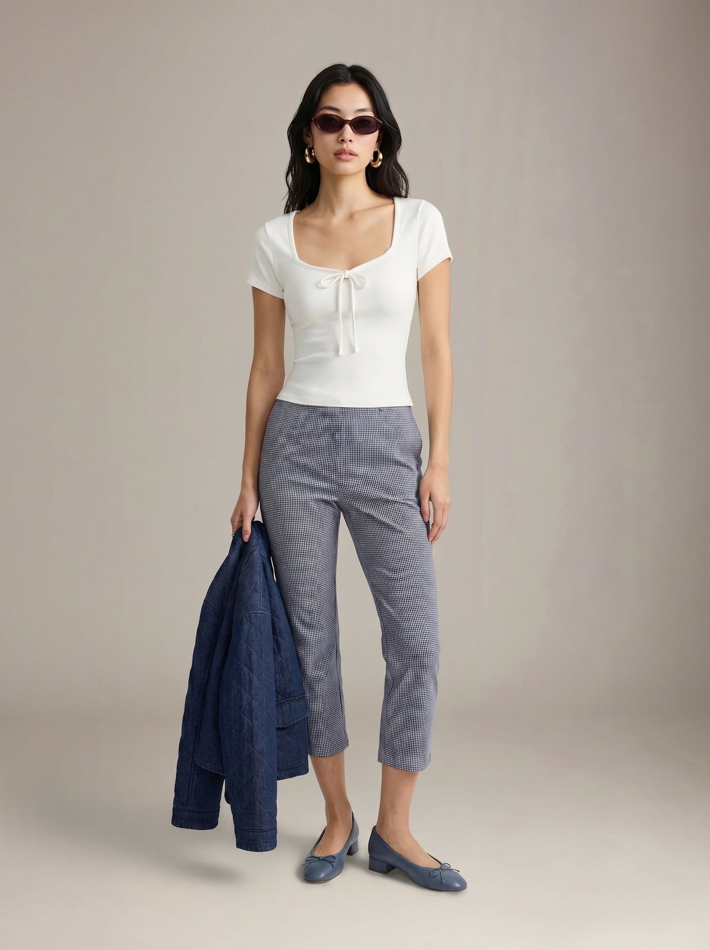 LOVEFINN - Square Neck Short Sleeve Top - Off White
