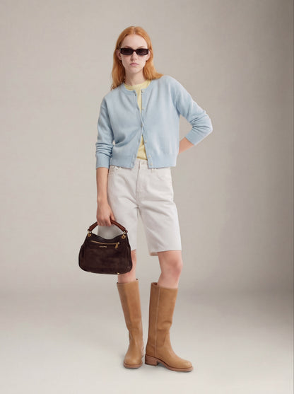 LOVEFINN - Crewneck Cardigan - Baby Blue
