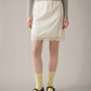 LOVEFINN - Satin Lace Knee Length Skirt - 