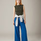 MONK & LOU - Textured Cotton Teya Top - Espresso