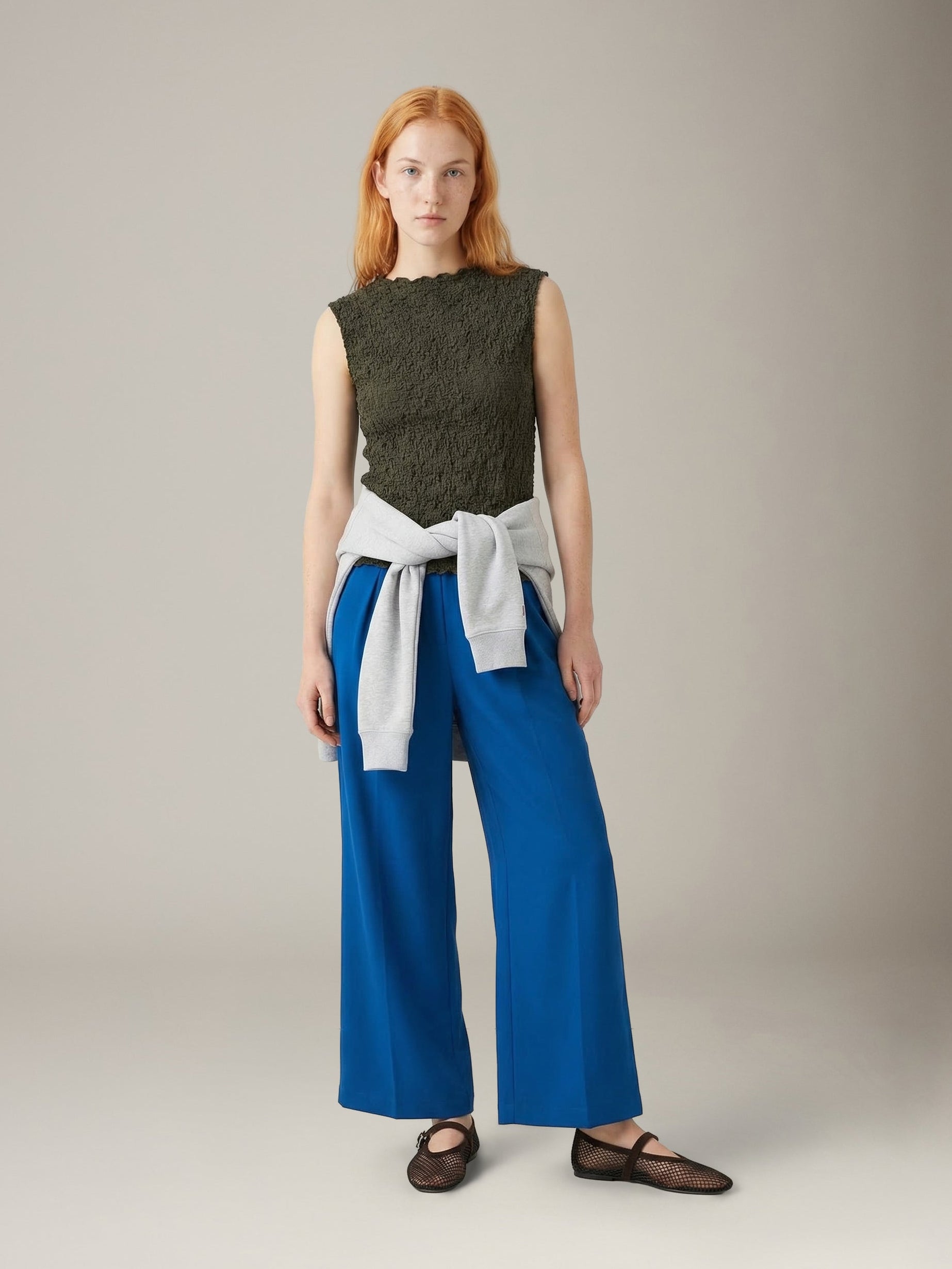 MONK & LOU - Textured Cotton Teya Top - Espresso