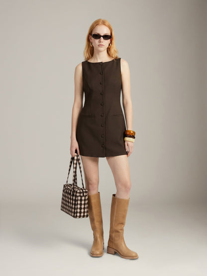 PROPAGANDA - Belle Boatneck Tunic Vest - Dark Brown