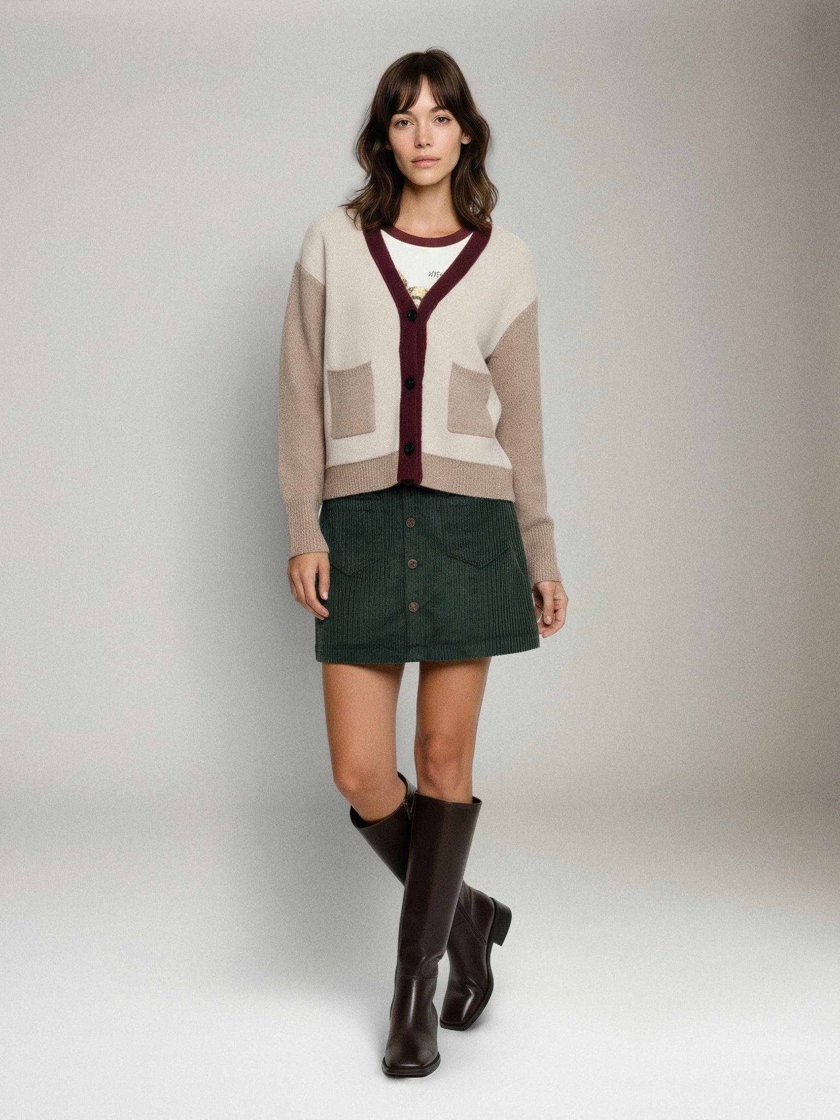 JOHN & JENN - Linden Contrast Cardigan - 