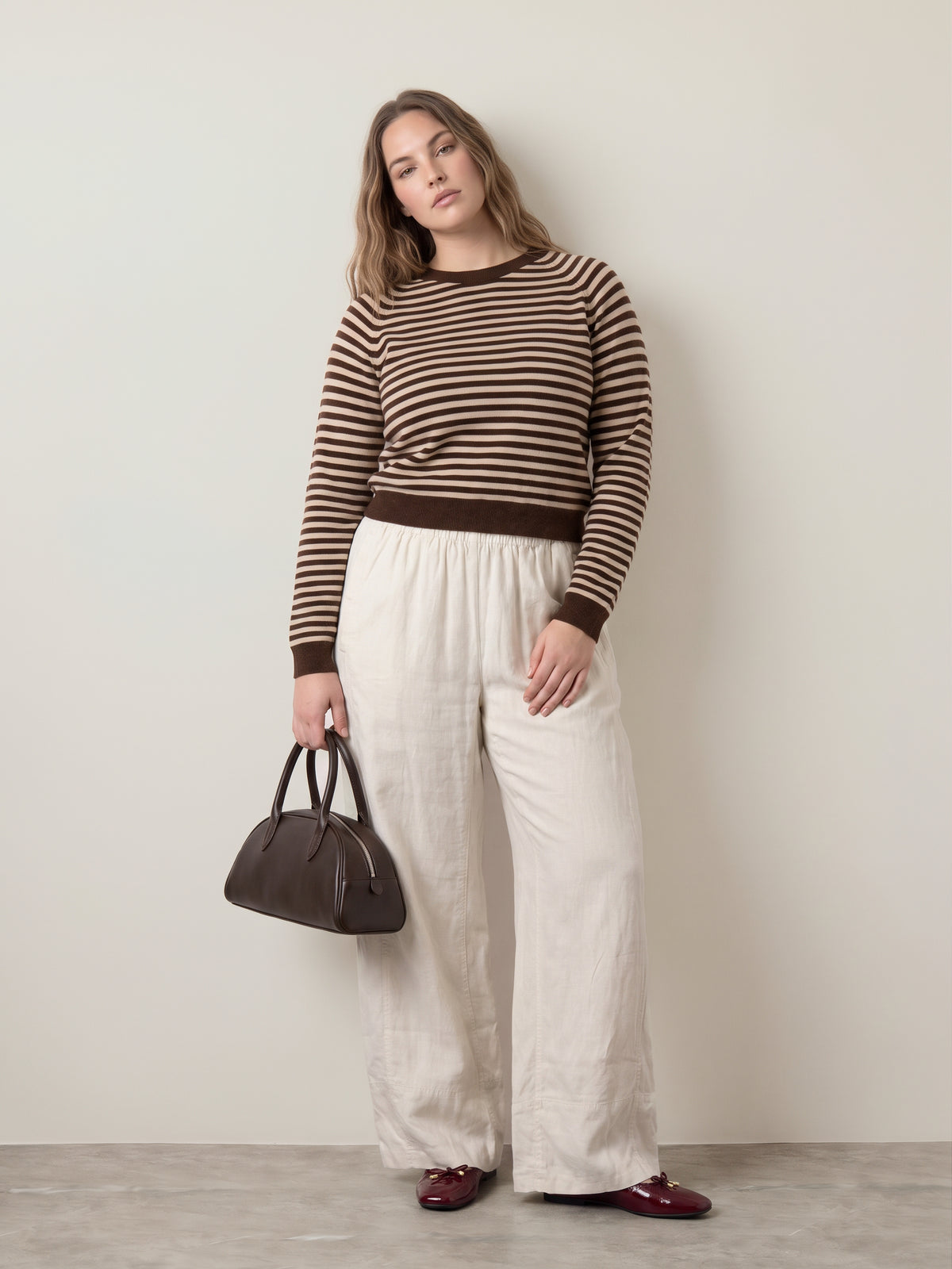 LOVEFINN - Striped Crewneck Sweater - 
