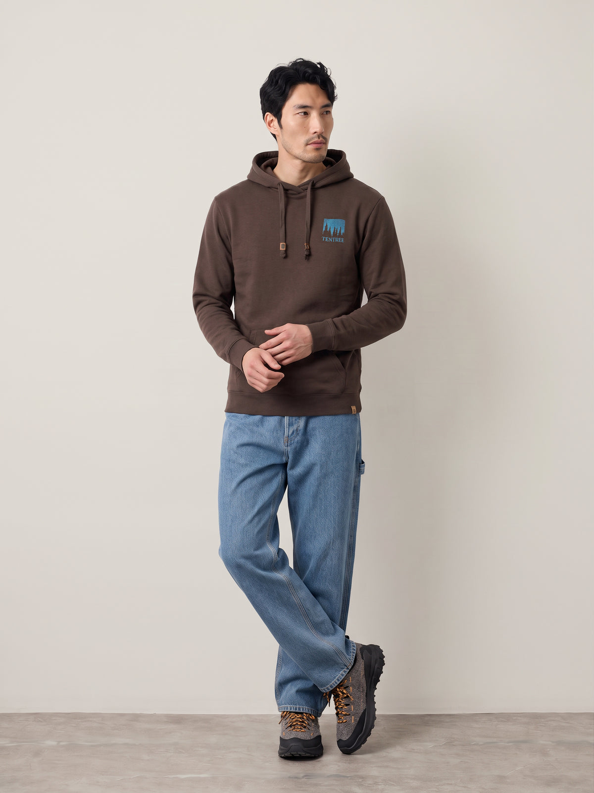 TENTREE - Parks Midnight Forest Hoodie - Ashwood / Midnight Forest