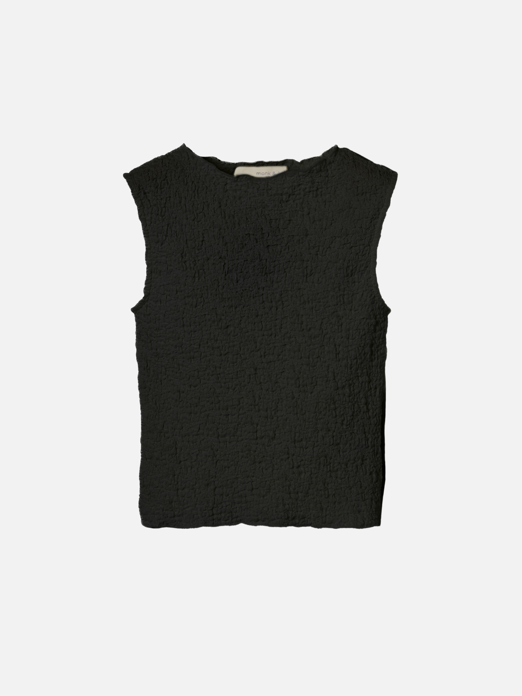 MONK & LOU - Textured Cotton Teya Top - Black