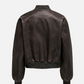 ONLY-Jane Faux Leather Bomber Jacket-Chocolate Brown