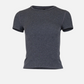 MONK & LOU - Toni High Crew T-Shirt - Heather Dark Grey