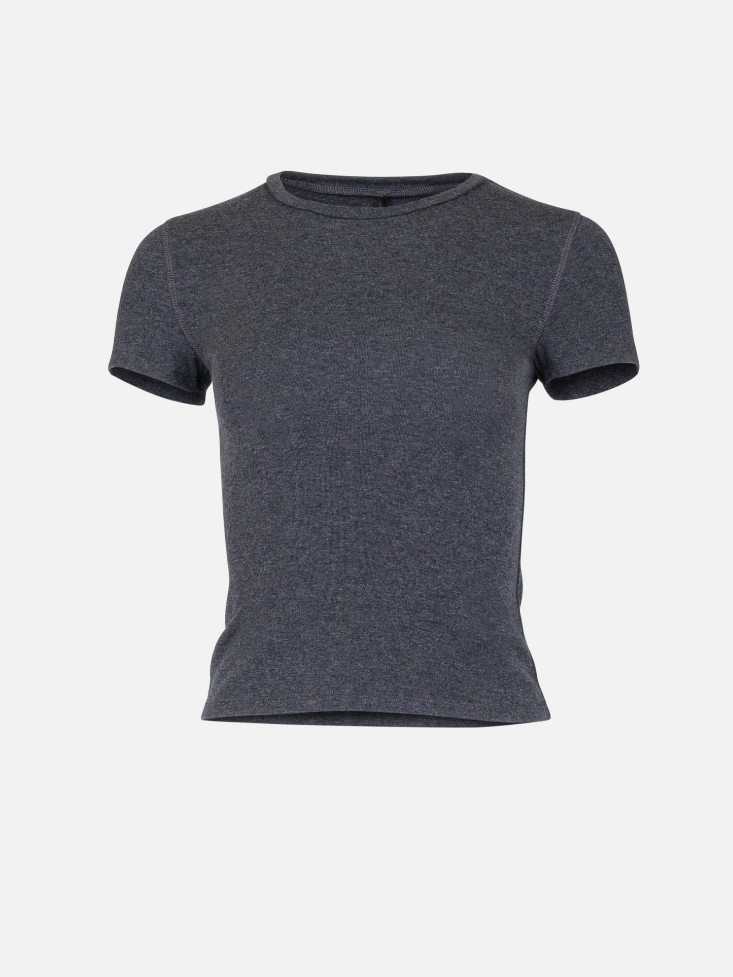 MONK & LOU - Toni High Crew T-Shirt - Heather Dark Grey