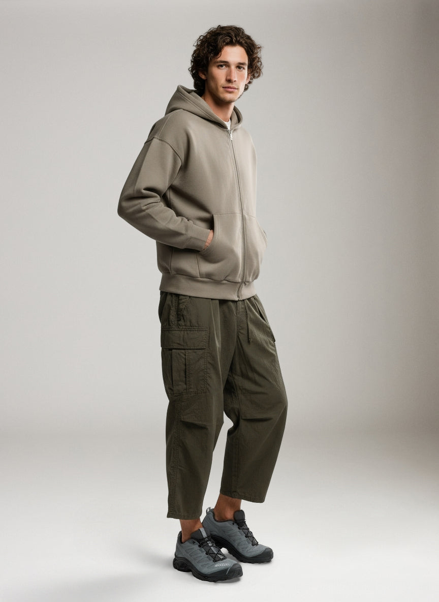 ONLY & SONS - Goyle Scuba Zip Up Hoodie - Walnut