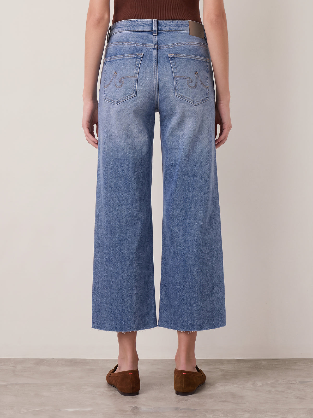 AG - Saige Wide Leg Cropped Jeans - 