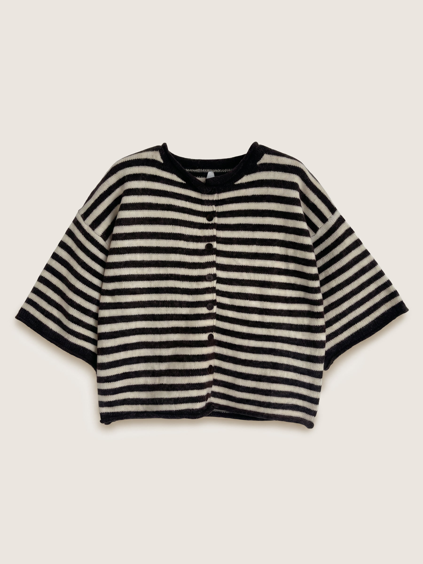 LOVEFINN - Kelsey Stripe Three-Quarter Sleeve Striped Cardigan - 