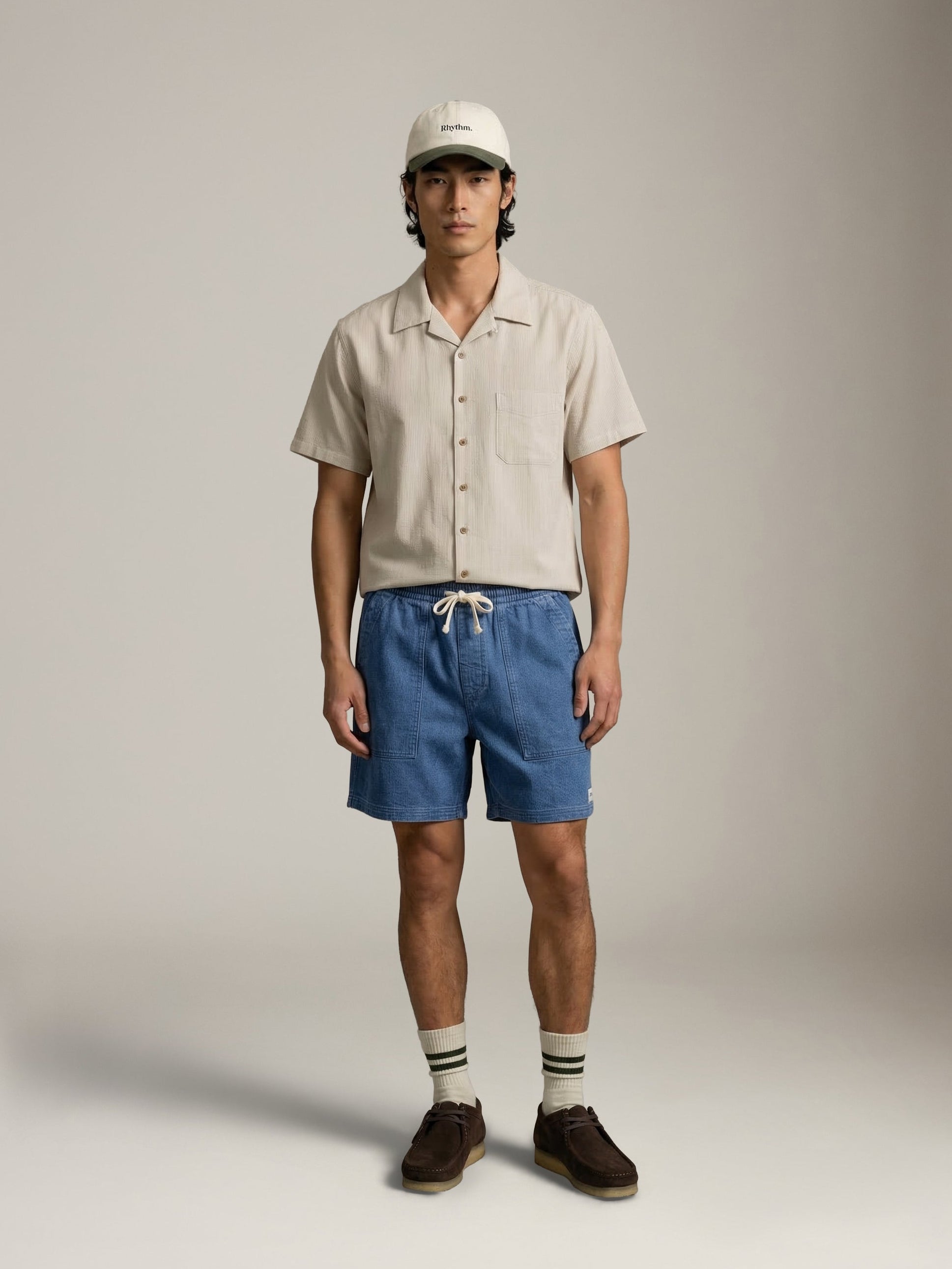 ATRIUM - Textured Stripe Camp Shirt - 